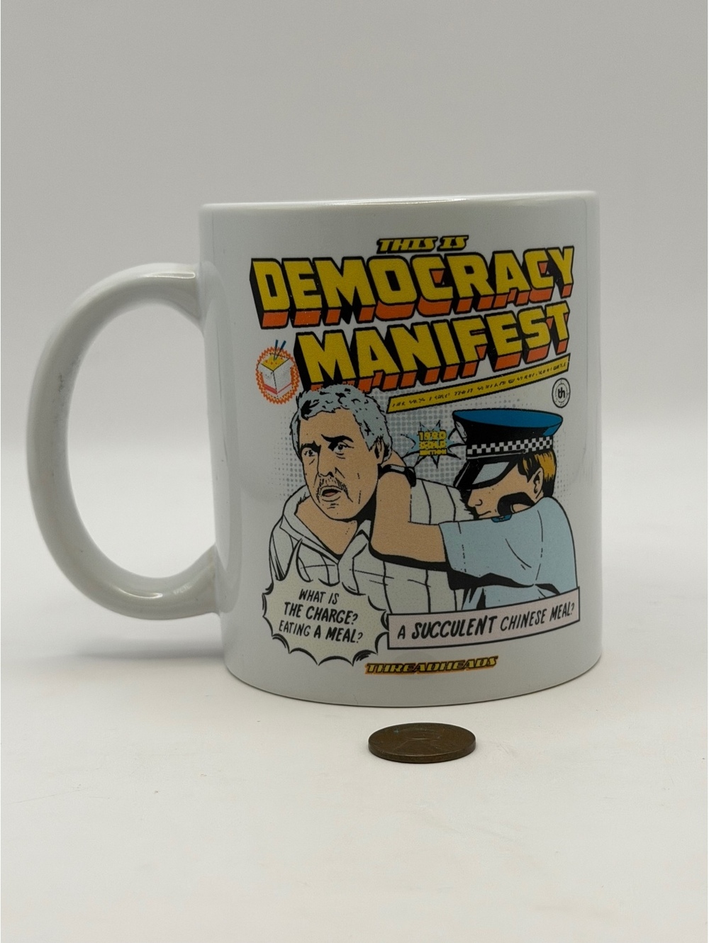 Threadheads Democracy Manifest white mug
